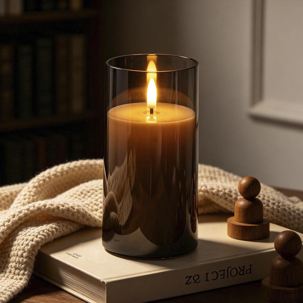 Acrylic Bullet-Shaped Remote-Controlled Flameless Candle Lamp
