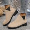 Fashion Women's Casual Fashion Round Toe Chunky Heel Suede Ankle Boots   Work And Anti-slip Simple comfortable versatile shoes