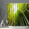 Bamboo Printing Shower Curtain High Quality Waterproof Polyester Fabric Bath Curtains With Hooks Bathroom Screen Home Decor