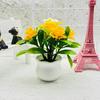 Artificial Potted Plants 5 Rose Flower Head Home Office Table Centerpiece Wedding