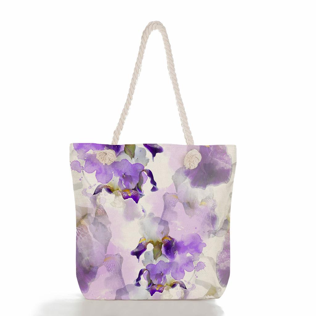 Blumenmuster dicke Seil-Einschulter-Strandtasche 7291 CLE