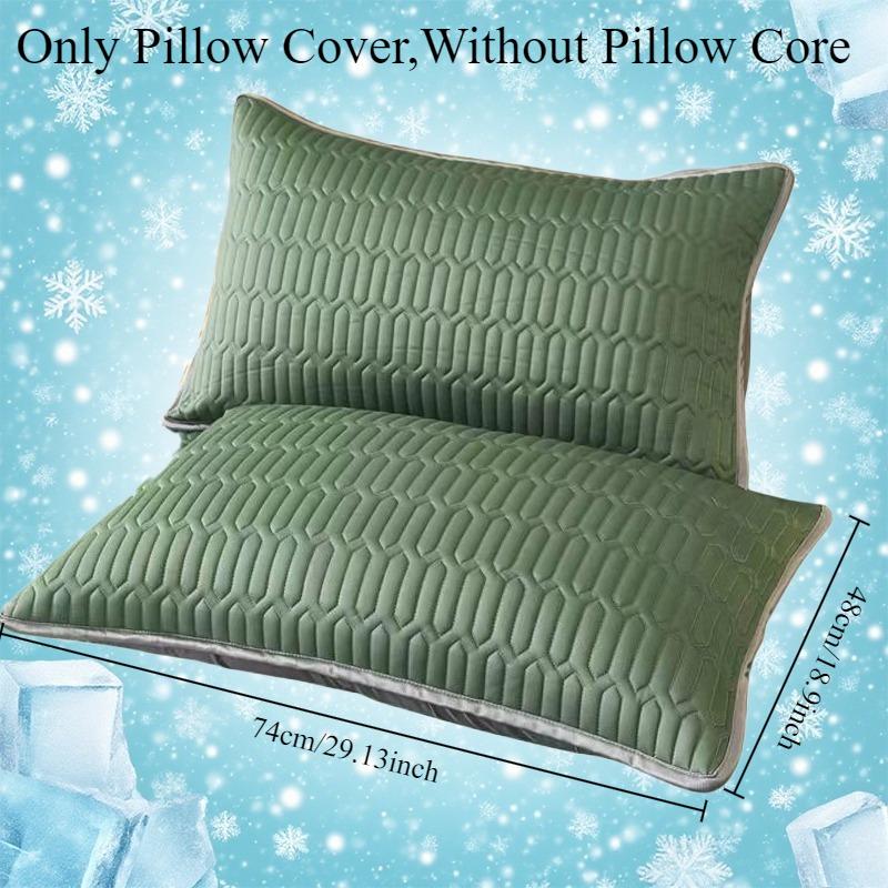 

2025 New Cool Silk Latex Pillowcase,breathable and Cool Pillowcase/Silk Touch Cooling Fabric for Hot Sleepers & Summer Bedding 1pc 48x74cm темно-зеленого