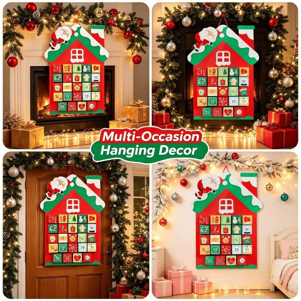 Handmade Christmas Advent Calendar DIY Santa Hanging Advent Calendar Home Wall Decor