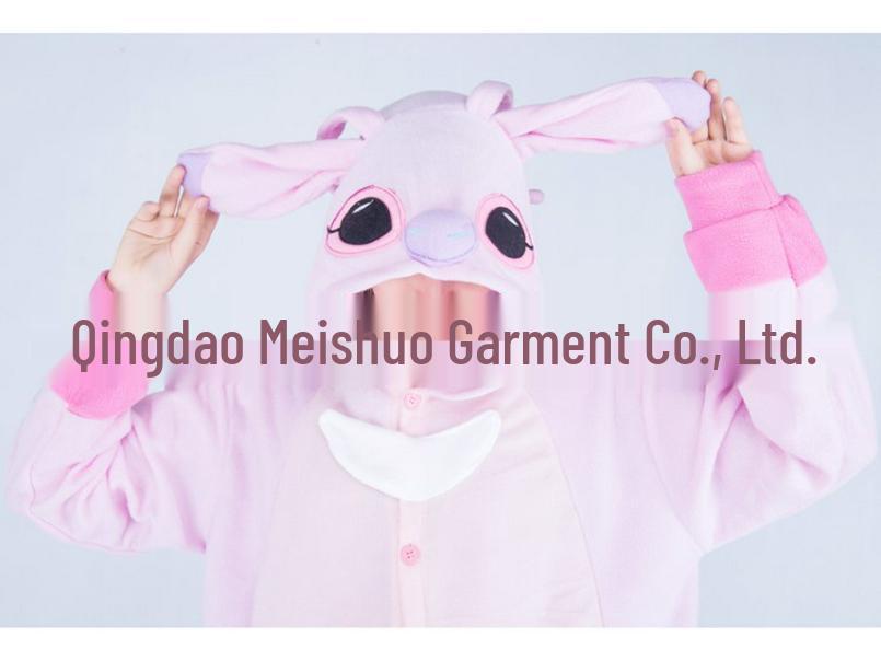 Růžové Modré Zvířecí Kreslené Fleecové Onesie Pyžamo pro Páry - Podzimní/Zimní Kolekce