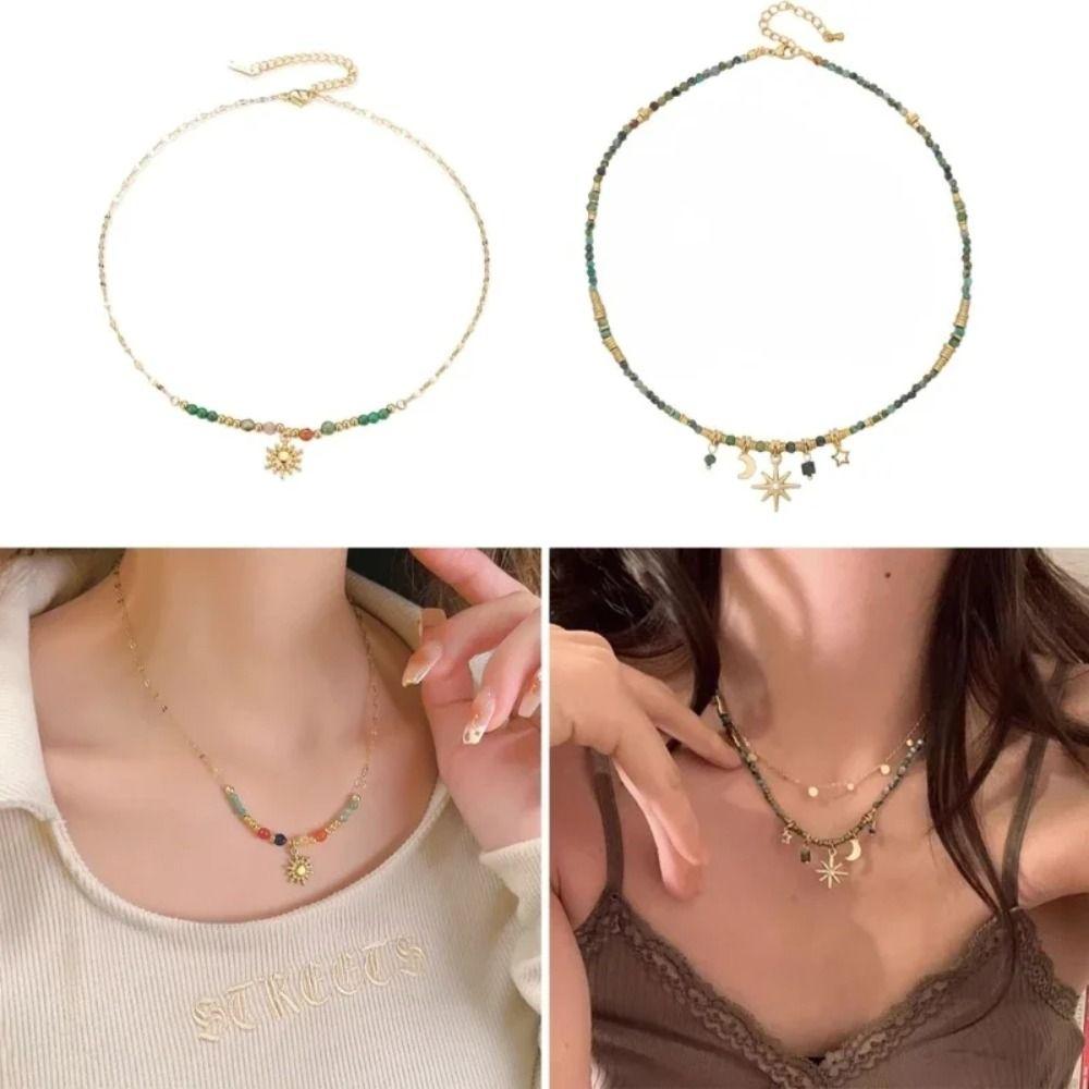 Adjustable Adjustable Chain Necklace Layered Layered Necklace 2024 Sunflower Necklace Woman