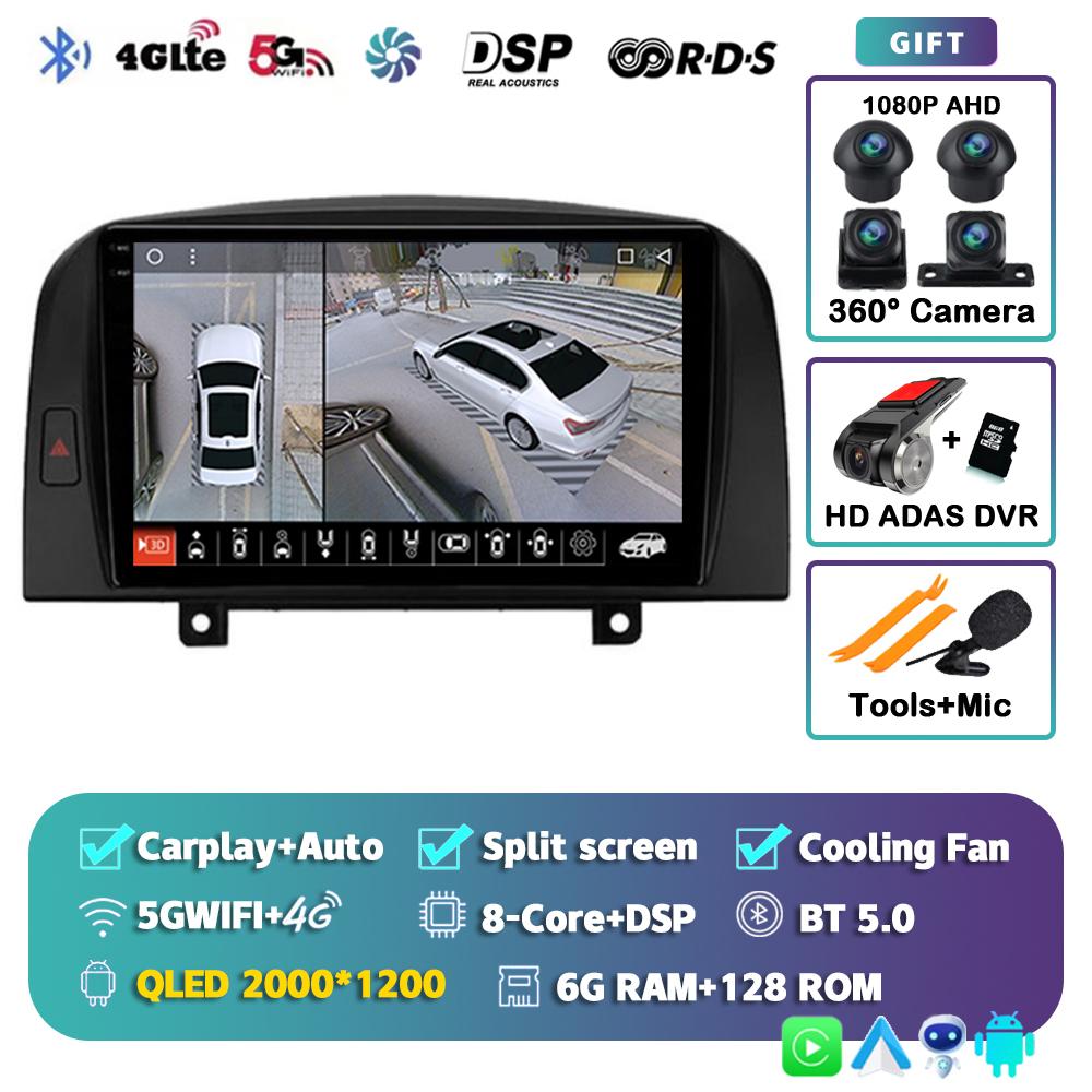 Android 14 Carplay WIFI+4G For Hyundai SONATA NF 2004 2005 2006 2007 2008 Car Radio Multimedia Player Stereo GPS 2DIN Head Unit