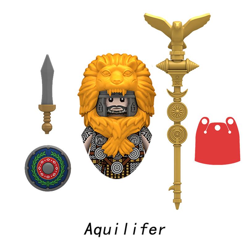 Medieval Ancient Military Figures Series Legion Flag Bearer Trumpeter Crossbowman Centurion Infantry Model Building Blocks Toys