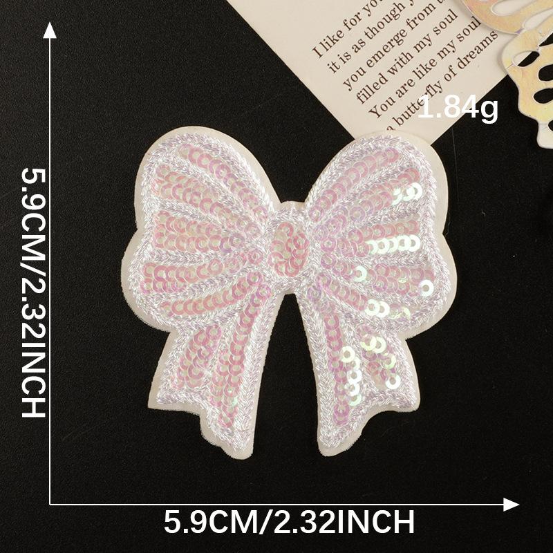 Down Jacket Patch Sticker Lace Ultra-Thin Mesh Embroidery Sequins Butterfly Bow Self-Adhesive Clothing Accessories