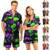 Couples Halloween Pajama Set Short Sleeve Button Down Shirt and Shorts Pajamas Soft Casual Sleepwear S To XXXXL Matching Loungewear