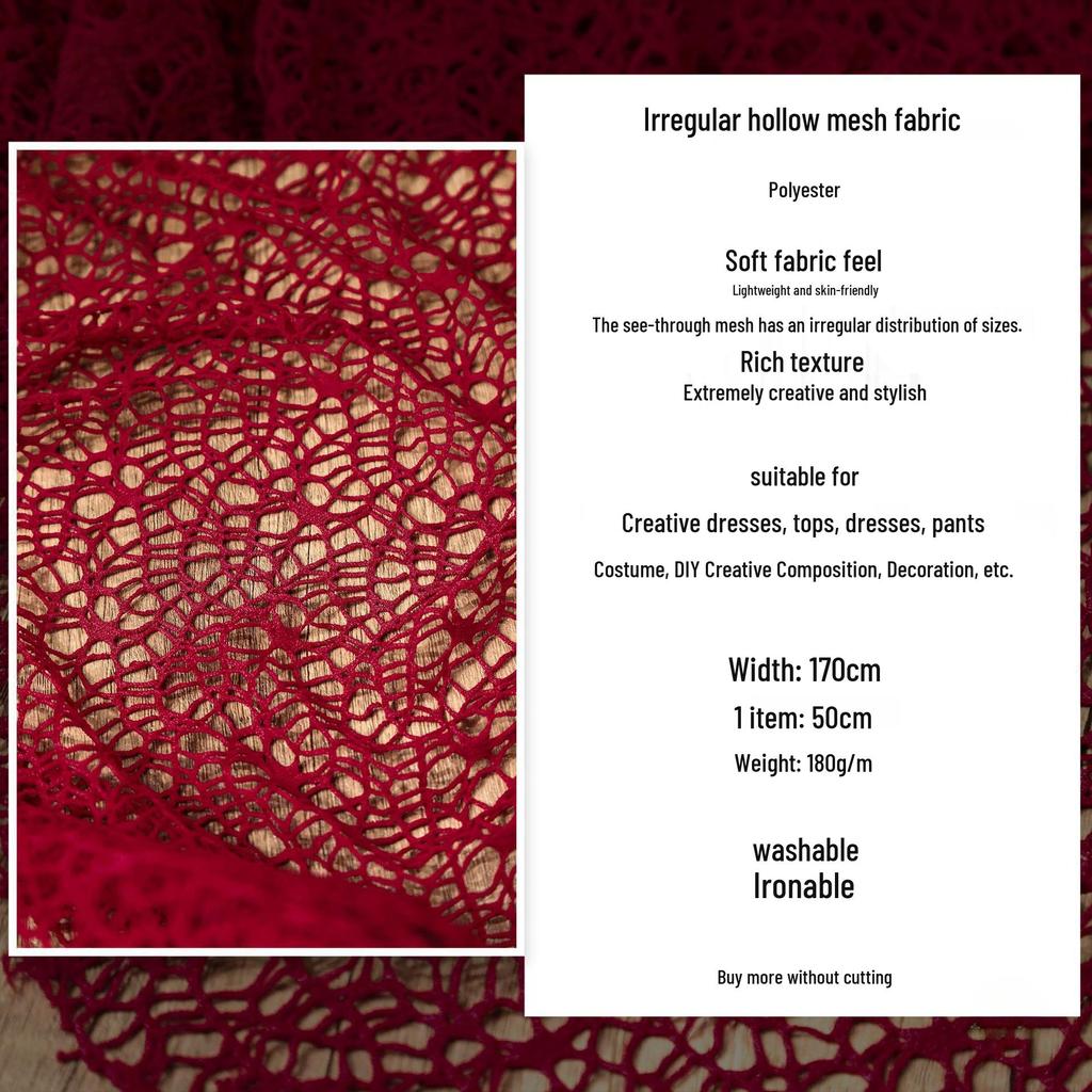 Irregular Large Mesh Crochet Texture Decorative Fabric