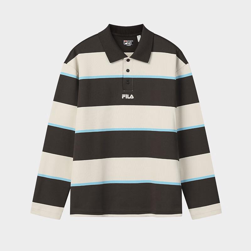 

FILA Men s Colorblock Striped Knit Long Sleeve Polo Shirt L