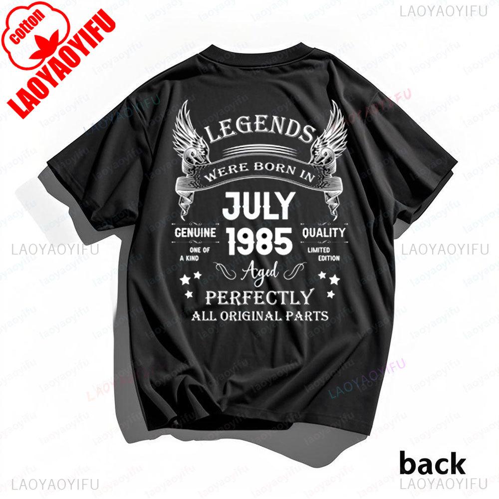 Vintage Birthday Gift for Man 1985 40th Cotton TShirt Legends Were Born In 1985 Perfectly Man Tshirt Streetwear Hipster Tees