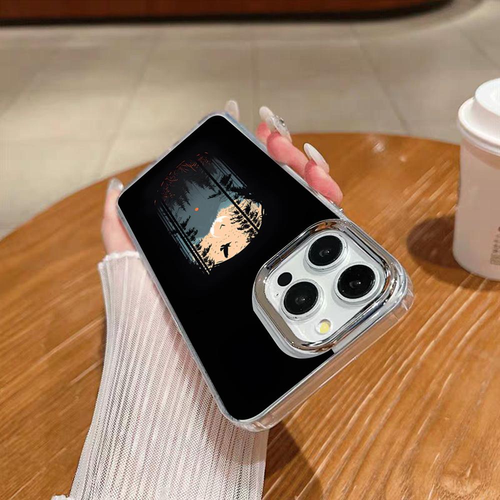 Nature Outdoor Camping Phone Case For Iphone 17 16 15 14 13 12 11 Pro Max Xr Air Plus Silicone Cover Silver Hard Shell Cover