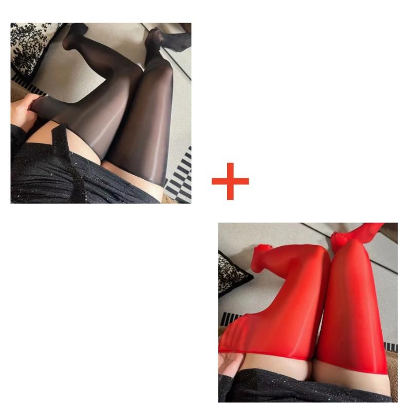 Oil Shiny Thigh High Stockings Women Sexy Stretchy Nylon Over Knee Long Socks 8D Ultra Thin Transparent Medias