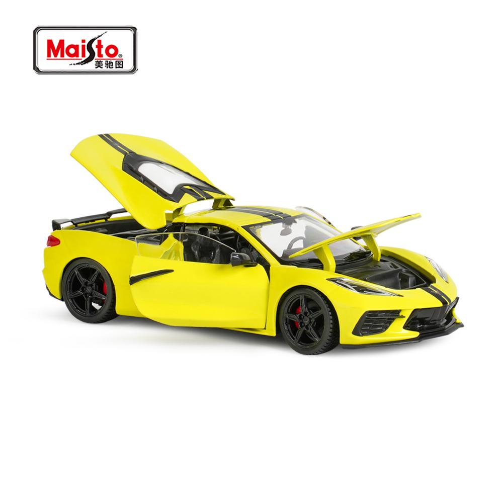 Maisto 1:24 2020 Corvette Stingray Coupe Static Die Cast Vehicles Collectible Model Car Toys