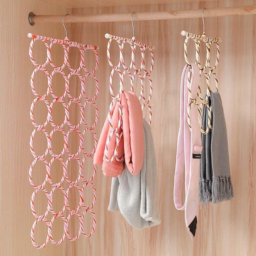 1Pcs Rattan Weave Scarf Hanger Foldable Tie Belt Hook Organizer  Wardrobe Storage Holder