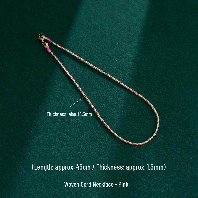 Handmade Braided Necklace: Colorful Soft Rope Lanyard & Women's Clavicle Chain Pendant