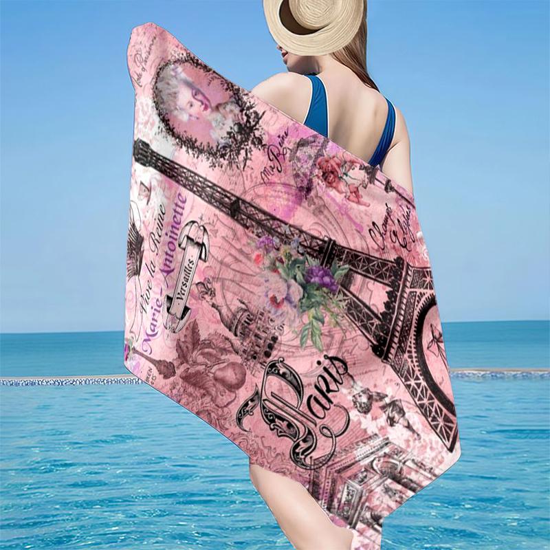 Pariser Eiffelturm Romantik Strandtuch, Superweiche Mikrofaser, Geschenk für Sie/Ihn, Geburtstag, für Pool, Strand, Reisen, Heimdeko Fan-Geschenke
