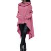 Womens S5xl Fashion New Plus Solid Color Long Hooded Sweater Sports Jacket