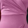 Plus Size Women Sexy Slim Fit V Neck Solid Color Bodycon Pencil Midi Dress