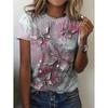Nuova T-shirt Girocollo con Stampa 3D Farfalla T-shirt da Donna Moda Estiva Maniche Corte Top Oversize Estivo Abbigliamento Femminile