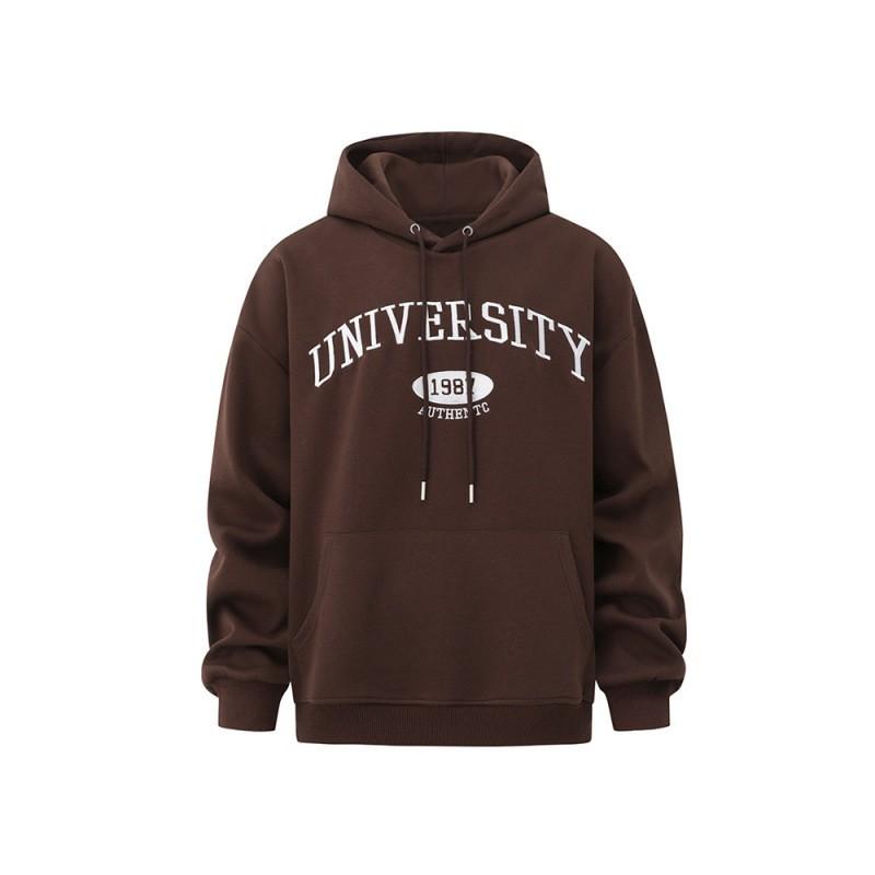 Mens Hooded Sweatshirt 2026 Loose Fit Print Casual Pullover Top