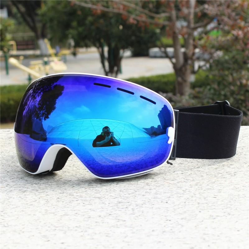 Double-Layer Anti-Fog Ski Goggles With Prescription Lens Slot Adults Windproof UV-Protective Fog-Resistant Snow Sports