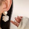 Women's Accessory Mongle Dangling Flower Earrings [Silver Needle]