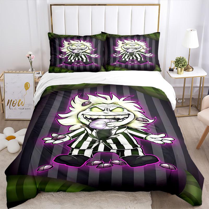 3pcs Beetlejuice Cover Set,Soft Comfortable Duvet Cover,Guest Room (1*Duvet Cover + 2*Pillowcases, Without Core) yy251024059