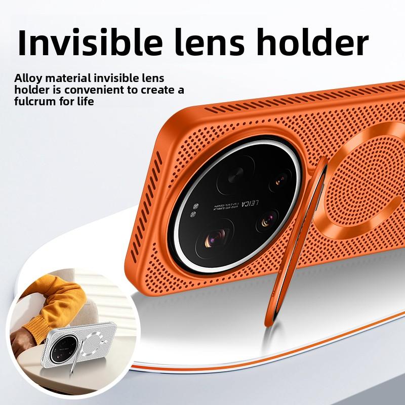 For Xiaomi Mi 17 Ultra Case Hard Heat Dissipation Magnetic MagSafe Lens Stand Protective Back Cover for Xiaomi Mi 15 Ultra Shell