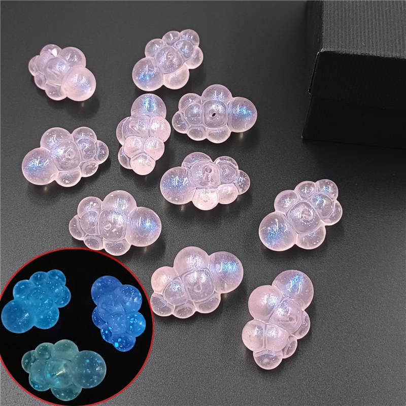 Luminous Jewelry Making Fashion Bracelet Necklace DIY Accessories Handmade Sparkling Cloud Loose Beads Materials 5pcs Mobile Phone Chain Fine Flash