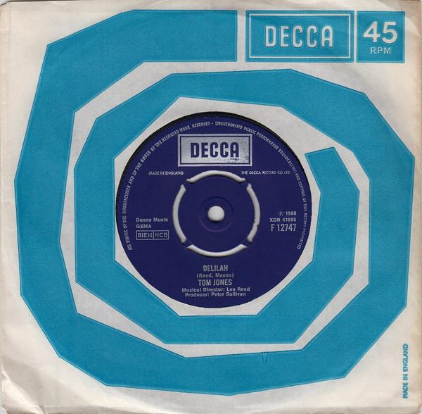 

7inch Record TOM JONES - Delilah F12747 Decca 1968 UK Soul/Funk Used