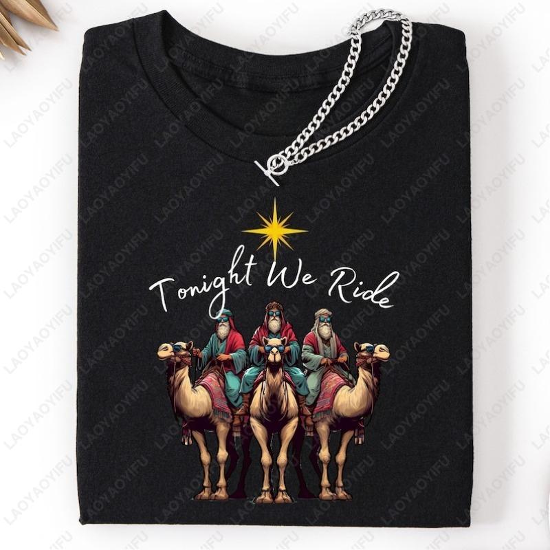 

Tonight We Ride Three Wise Men Tshirt Christmas Nativity Tee Biblical Three Kings Shirt Christian Holiday Graphic Cotton Tees 4XL