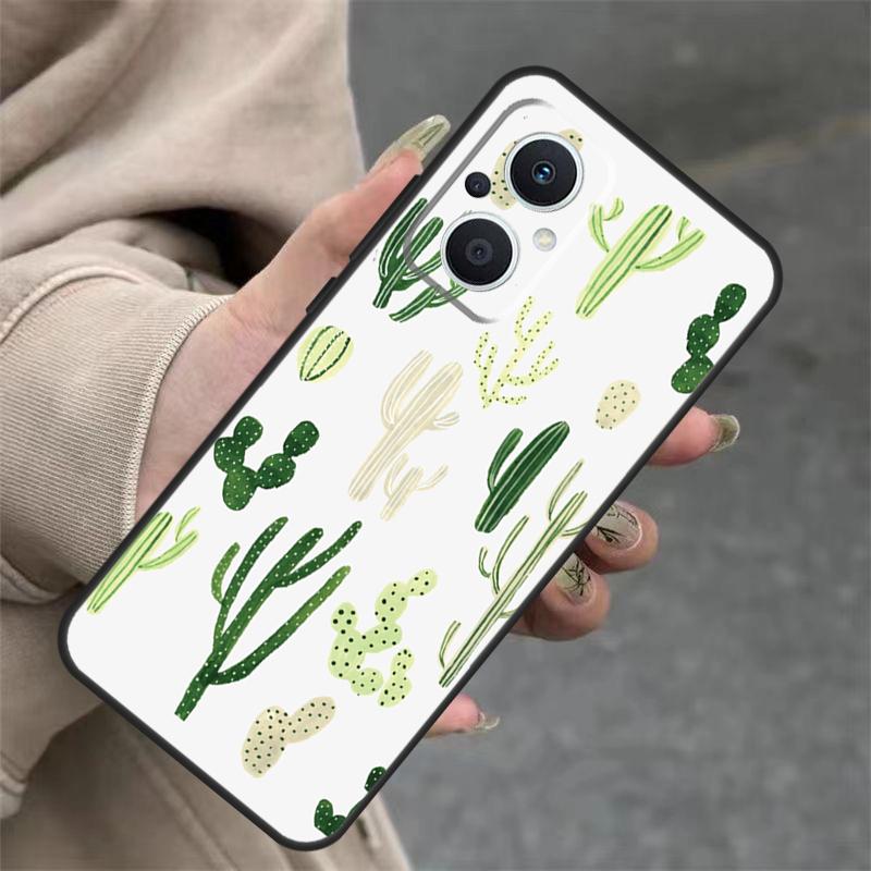 Plant Cactus Case For OPPO Reno 14 10 11 12 13 Pro 11F 12F 13F 14F 7 8 Lite OPPO Find X9 X8 X5 Pro Cover