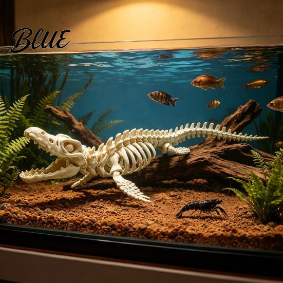 Aquarium Environment Enhancer Dinosaur Skeleton Fish Tank Decoration 3D Printed Dino Bone Decoration Body Model Figurine for Aquarium Landscaping