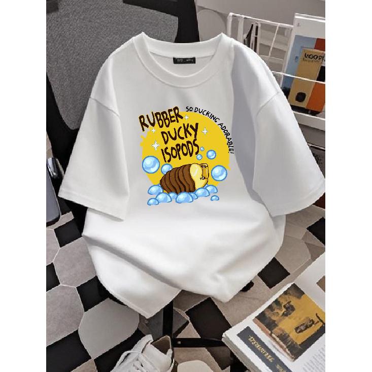 Designer T Shirts Men Fashion Short Funny Isopod Rubber Ducky Insect Lover T-Shirt Science Teacher Gift with Isopods Pill Bug Design White Casual S