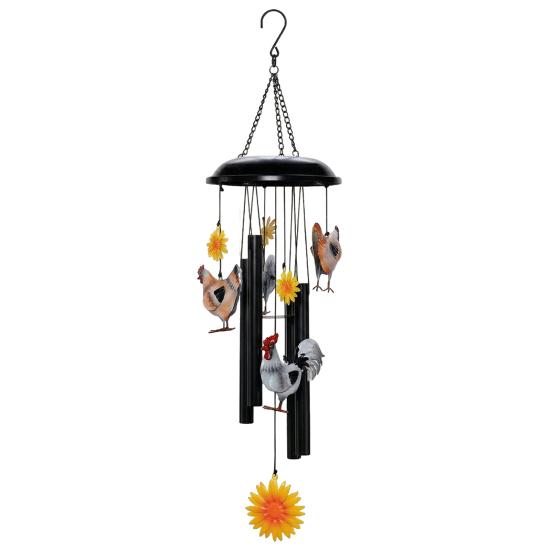 

Chicken Wind Chime for Outside Rustic Metal Rooster Sunflower Wind Chime for Garden Patio Porch Lawn Yard Decor Gifts for Women Men Mother Grandma B
