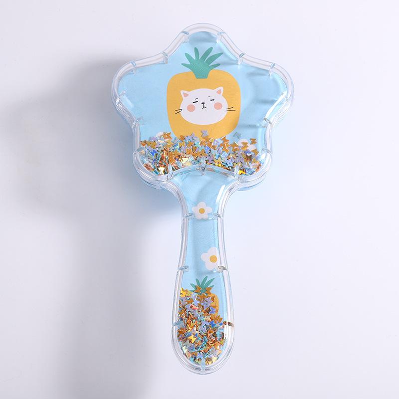 2023 New Cartoon Quicksand Comb with Glitter and Foam Hair Cushion Massage Comb for Cosmetic Styling