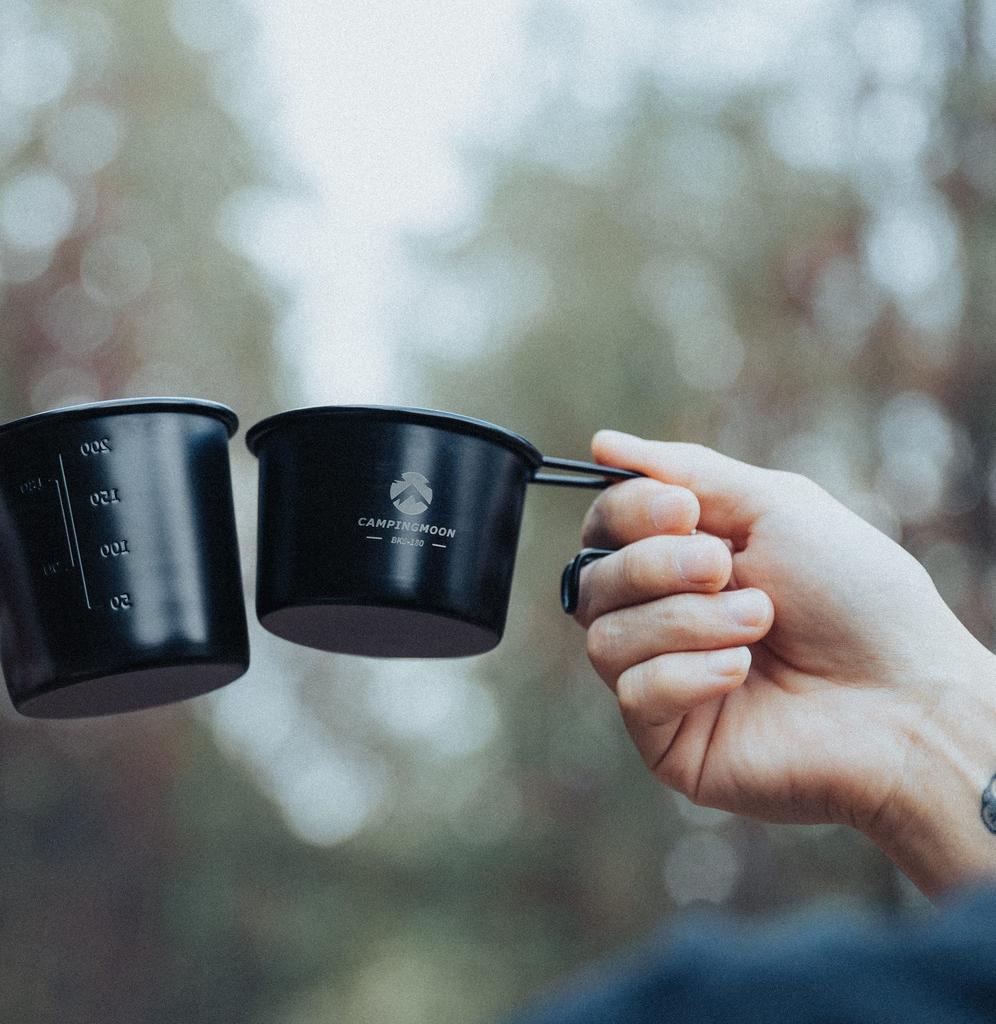 CAMPING MOON Camping Coffee Solo Mug, Small, Black, 4-Piece Set, 160ml SOLO MUG BKS-180-4P