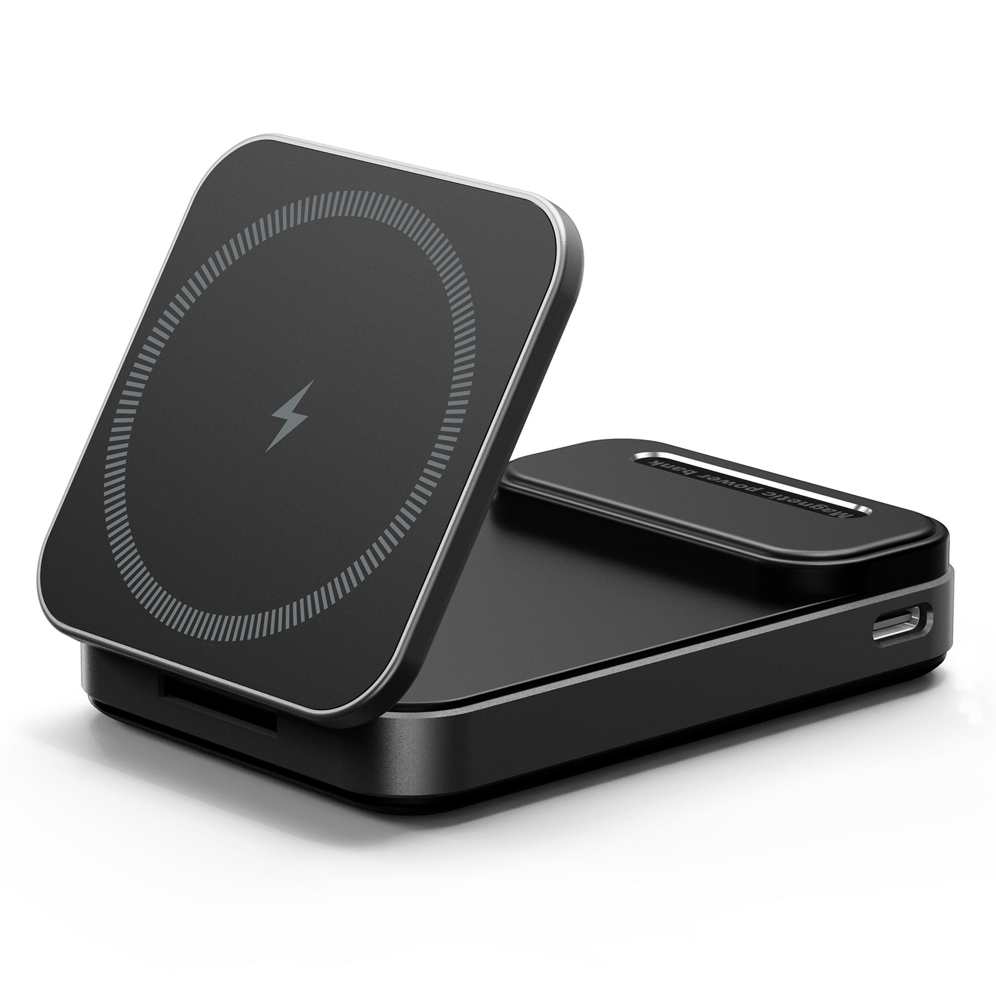 

GM-01 Portable 15W Magnetic Phone Bracket Wireless Charger 5000mAh Power Bank A