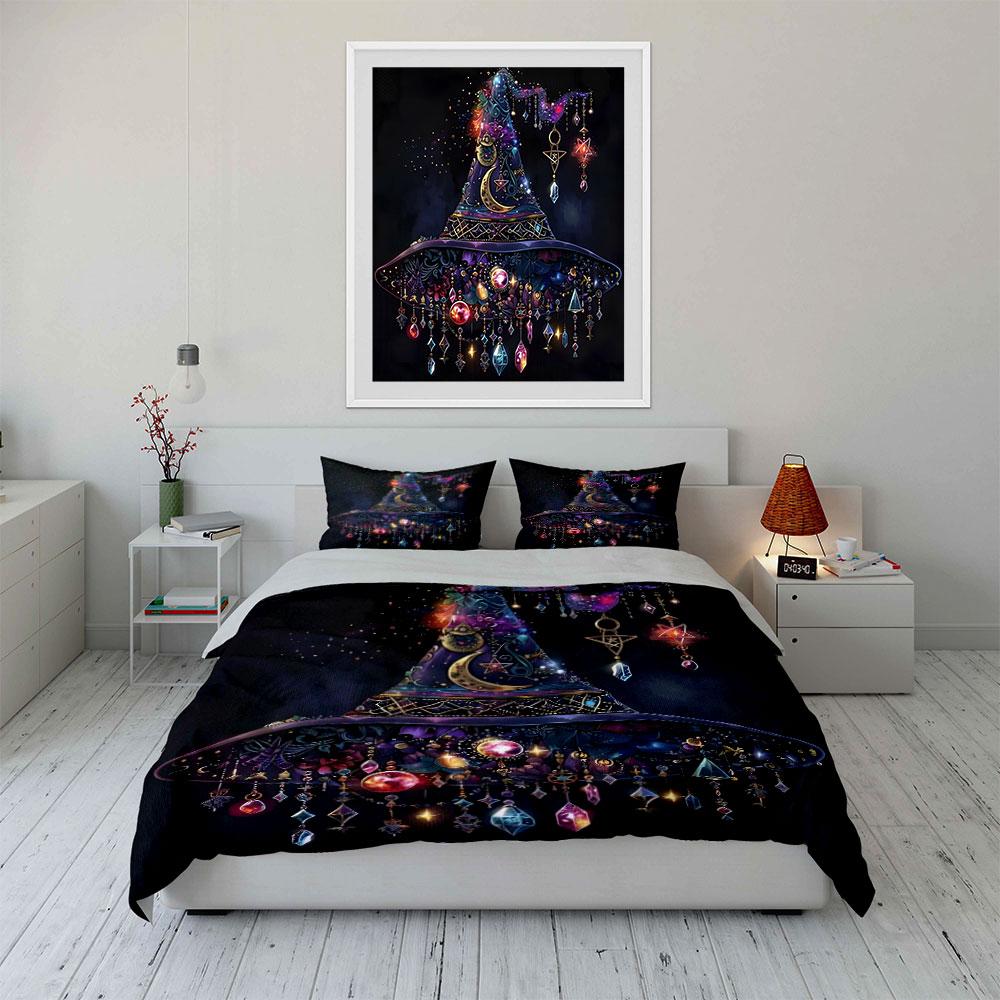 Mystical Witchcraft Decor Set Bedding Set With 1 Duvet Cover 2 Pillowcases Single Double King Queen, Gift