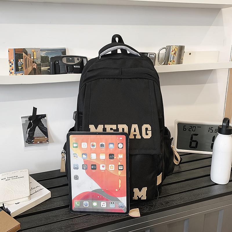 Junior High School Student Schoolbag Girl's Large Capacity Backpack Men's Letter Backpack