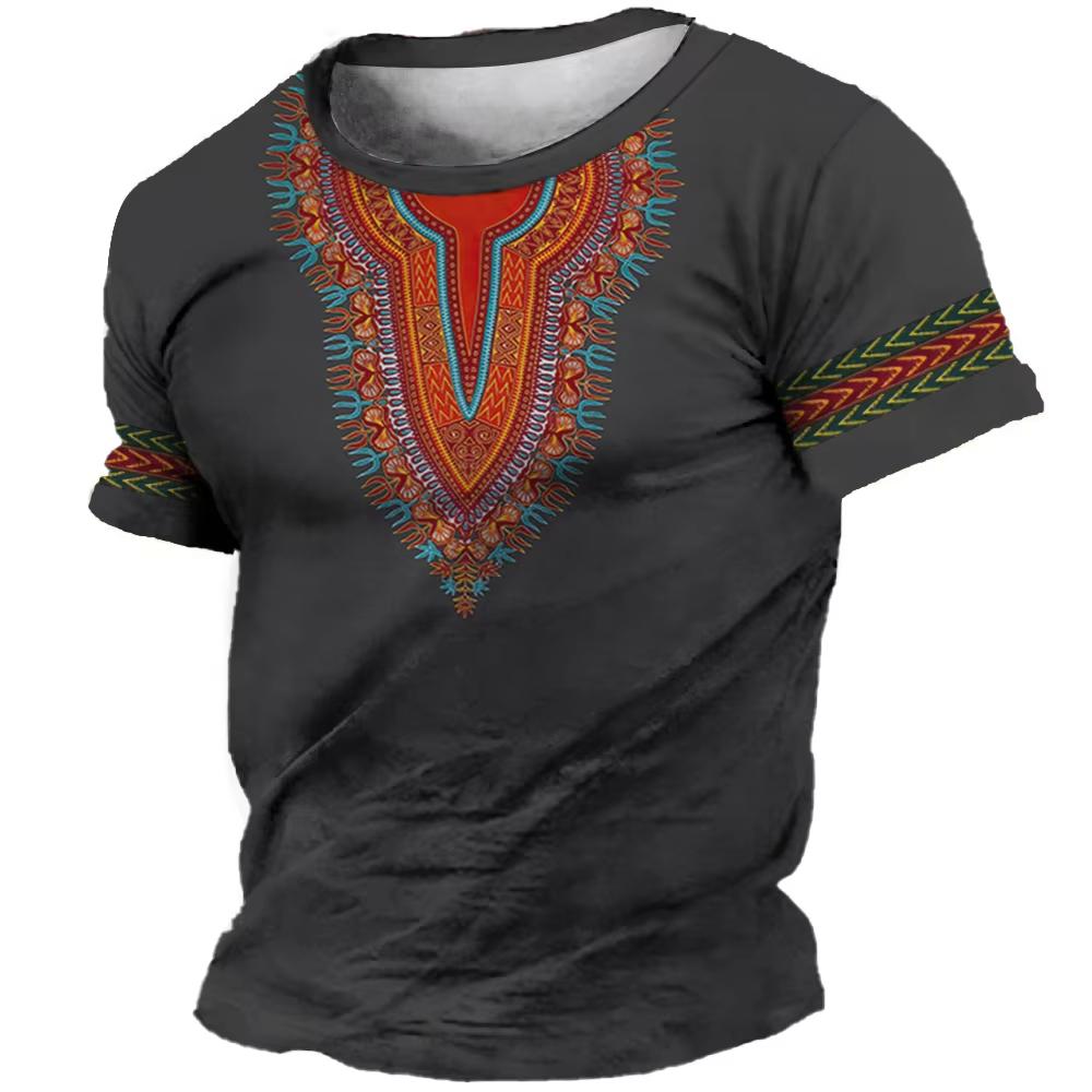 Men's T-shirt Muslim Tshirt African Dashiki T-Shirts Ethnic 3D Print Men Women Short Sleeve T Shirt Kids Tshirt Clothing