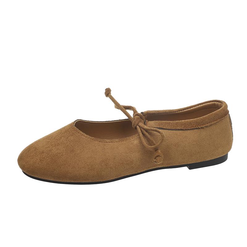 Fashion Women's Flat-bottomed Mary Pumps Low-cut Shoes Spring and Autumn Fashion Lace-up Soft-soled Leisure and Comfortable Ballet Shoes