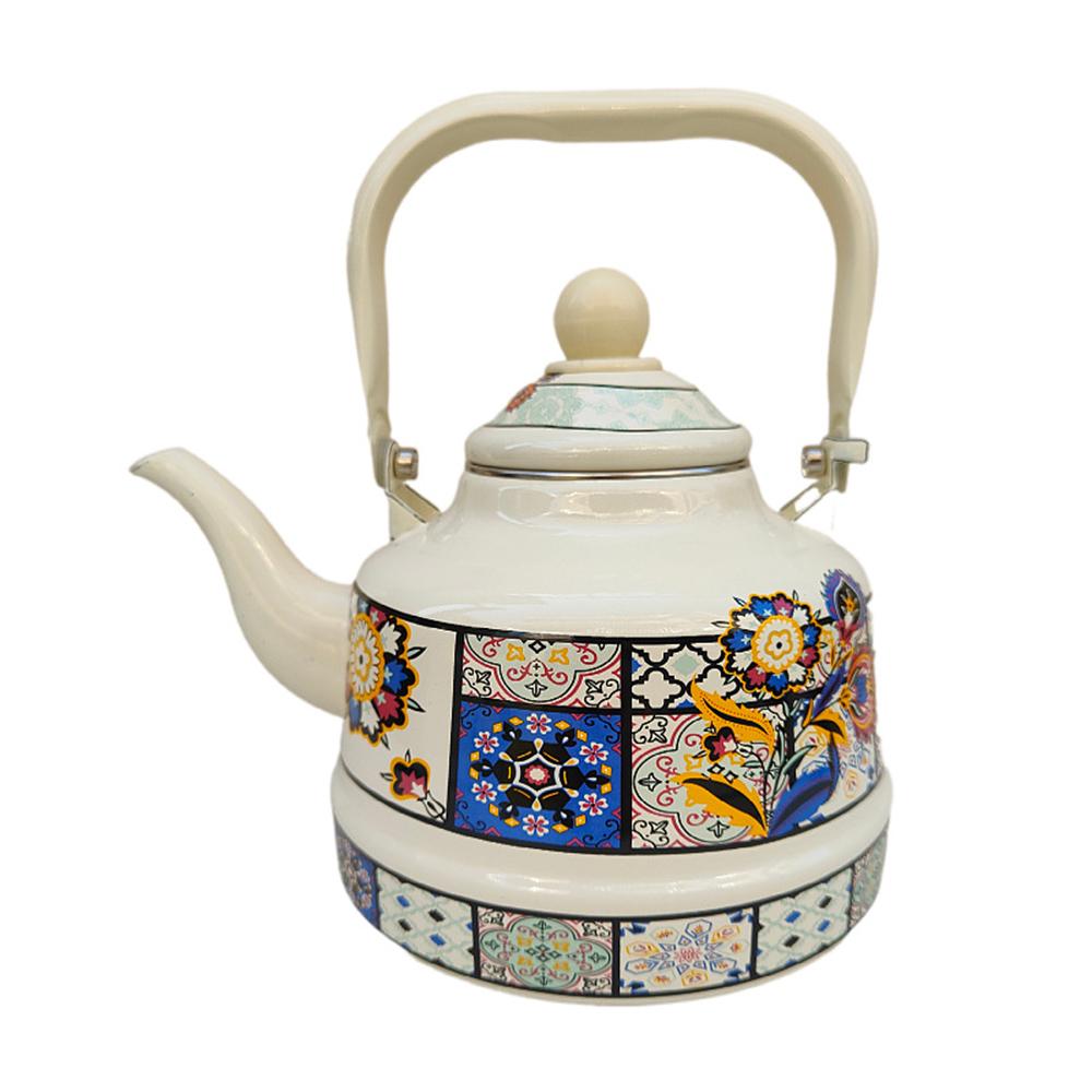 

Эмалированный чайник в европейском стиле, Чайник-древние часы, Универсальный для газовой и индукционной плиты, Чайник для кипячения воды для дома, 1,7 л / 2,5 л 1.7L