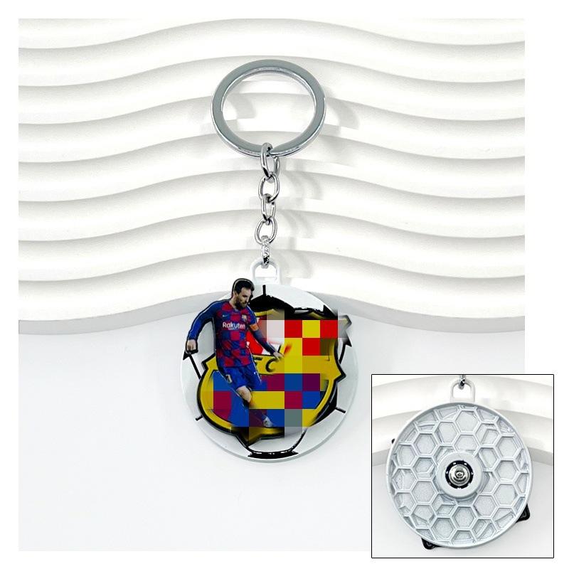 Chelsea AC Milan Barcelona Messi Real Madrid Ronaldo Football Keychain Turning Fan Pendant Blind Box Gift