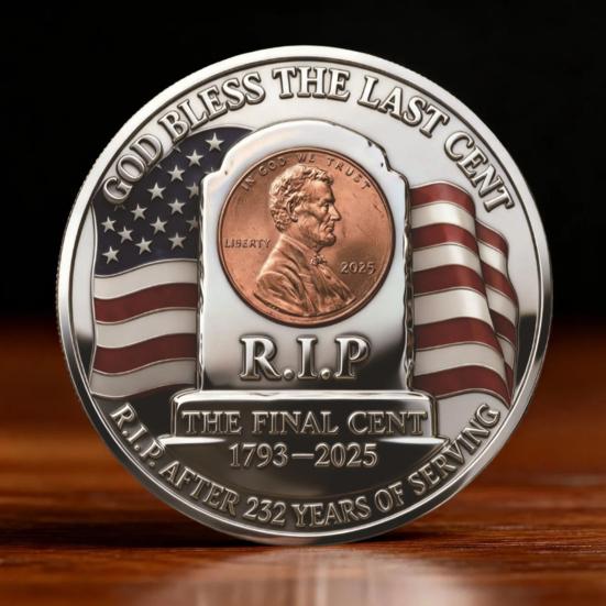 1/2/3/4/5 Stück Die letzte Cent Sammlermünze Amerikanische Flagge Adler Letzter Cent Souvenirmünze Gedenkmedaille Geschichtsinteressierte Sammler Liebhaber Andenken