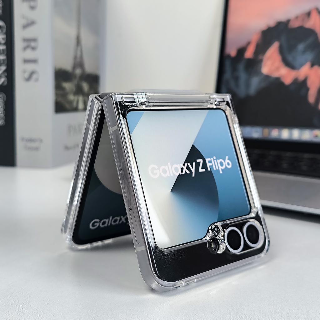 Suitable for Samsung Galaxy Z FLIP6 Mobile Phone Case Folding Card Bag Wristband Ring Transparent Dustproof Tup Jacket