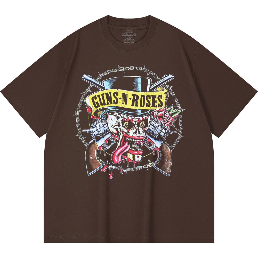 Camiseta de Algodón Pesado 100% 230 Gsm Camiseta de Algodón Pesado Unisex con Estampado de Banda de Rock Música Popular