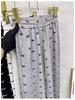Korean Style Bow Print High Waist Wide Leg Pants for Women - Petite & Slimming, Early Autumn